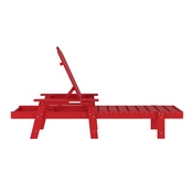 Sonora Commercial Grade Adjustable Adirondack Lounger with Cup Holder, All-Weather Indoor/Outdoor Recycled HDPE Lounge Chair in Red, LE-HMP-070-01-RED-GG