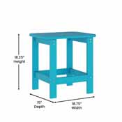 Sonora Commercial Grade 3 Piece Indoor/Outdoor Adirondack Set with 2 Adjustable HDPE Loungers with Cup Holders and 2-Tier Side Table in Blue, LE-HMP-070-1035-BL-GG