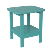 Manchester Commercial Grade 3-Piece Indoor/Outdoor Set with 2 Contemporary All-Weather HDPE Rocking Chairs and End Table in Blue, LE-HMP-2002-2-T1517H-BL-GG