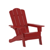 Newport Adirondack Chair with Cup Holder, Weather Resistant HDPE Adirondack Chair in Red, LE-HMP-1044-10-RD-GG