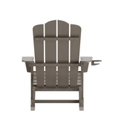 Newport Adirondack Rocking Chair with Cup Holder, Weather Resistant HDPE Adirondack Rocking Chair in Brown, LE-HMP-1044-31-BR-GG