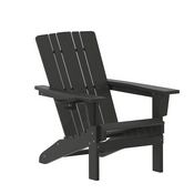 Halifax Adirondack Chair with Cup Holder, Weather Resistant HDPE Adirondack Chair in Black, LE-HMP-1045-10-BK-GG