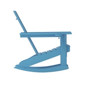 Halifax Adirondack Rocking Chair with Cup Holder, Weather Resistant HDPE Adirondack Rocking Chair in Blue, LE-HMP-1045-31-BL-GG