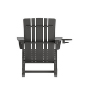 Halifax Adirondack Rocking Chair with Cup Holder, Weather Resistant HDPE Adirondack Rocking Chair in Gray, LE-HMP-1045-31-GY-GG