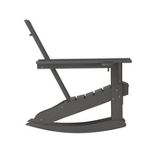 Halifax Adirondack Rocking Chair with Cup Holder, Weather Resistant HDPE Adirondack Rocking Chair in Gray, LE-HMP-1045-31-GY-GG