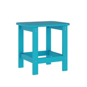 Manchester Commercial Grade 3-Piece Indoor/Outdoor Set with 2 Contemporary All-Weather HDPE Rocking Chairs and End Table in Blue, LE-HMP-2002-2-T1517H-BL-GG