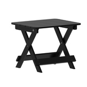 Manchester Commercial Grade 3-Piece Indoor/Outdoor Set with 2 Contemporary All-Weather HDPE Rocking Chairs and End Table in Black, LE-HMP-2002-2-T1620H-BK-GG