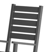 Manchester Commercial Grade 3-Piece Indoor/Outdoor Set with 2 Contemporary All-Weather HDPE Rocking Chairs and End Table in Gray, LE-HMP-2002-2-T1620H-GY-GG