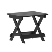 Manchester Commercial Grade 3-Piece Indoor/Outdoor Set with 2 Contemporary All-Weather HDPE Rocking Chairs and End Table in Black, LE-HMP-2002-2-T1620H-BK-GG