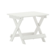 Monterey Commercial Grade 3-Piece Indoor/Outdoor Adirondack Set with 2 Adjustable HDPE Loungers with Cup Holders and Folding Side Table in White, LE-HMP-2017-2-T1620H-WT-GG