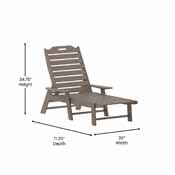 Monterey Commercial Grade 3-Piece Indoor/Outdoor Adirondack Set with 2 Adjustable HDPE Loungers with Cup Holders and 2-Tier Side Table in Brown, LE-HMP-2017-2-T1517H-BR-GG