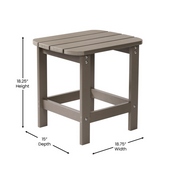 Monterey Commercial Grade 3-Piece Indoor/Outdoor Adirondack Set with 2 Adjustable HDPE Loungers with Cup Holders and 2-Tier Side Table in Brown, LE-HMP-2017-2-T1517H-BR-GG