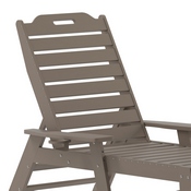 Monterey Commercial Grade 3-Piece Indoor/Outdoor Adirondack Set with 2 Adjustable HDPE Loungers with Cup Holders and 2-Tier Side Table in Brown, LE-HMP-2017-2-T1517H-BR-GG