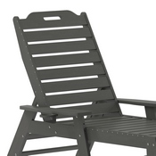 Monterey Commercial Grade 3-Piece Indoor/Outdoor Adirondack Set with 2 Adjustable HDPE Loungers with Cup Holders and Folding Side Table in Gray, LE-HMP-2017-2-T1620H-GY-GG