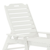 Monterey Commercial Grade 3-Piece Indoor/Outdoor Adirondack Set with 2 Adjustable HDPE Loungers with Cup Holders and Folding Side Table in White, LE-HMP-2017-2-T1620H-WT-GG