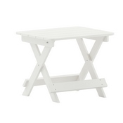 Monterey Commercial Grade 3-Piece Indoor/Outdoor Adirondack Set with 2 Adjustable HDPE Loungers with Cup Holders and Folding Side Table in White, LE-HMP-2017-2-T1620H-WT-GG