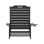 Monterey Adjustable Adirondack Lounger with Cup Holder- All-Weather Indoor/Outdoor HDPE Lounge Chair in Black, LE-HMP-2017-414-BK-GG