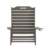 Monterey Adjustable Adirondack Lounger with Cup Holder- All-Weather Indoor/Outdoor HDPE Lounge Chair in Brown, LE-HMP-2017-414-BR-GG