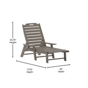 Monterey Adjustable Adirondack Lounger with Cup Holder- All-Weather Indoor/Outdoor HDPE Lounge Chair in Brown, LE-HMP-2017-414-BR-GG