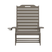 Monterey Adjustable Adirondack Lounger with Cup Holder- All-Weather Indoor/Outdoor HDPE Lounge Chair in Brown, LE-HMP-2017-414-BR-GG