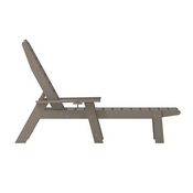 Monterey Adjustable Adirondack Lounger with Cup Holder- All-Weather Indoor/Outdoor HDPE Lounge Chair in Brown, LE-HMP-2017-414-BR-GG