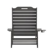 Monterey Adjustable Adirondack Lounger with Cup Holder- All-Weather Indoor/Outdoor HDPE Lounge Chair in Gray, LE-HMP-2017-414-GY-GG