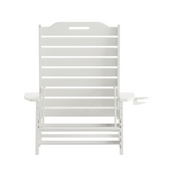 Monterey Adjustable Adirondack Lounger with Cup Holder- All-Weather Indoor/Outdoor HDPE Lounge Chair in White, LE-HMP-2017-414-WT-GG