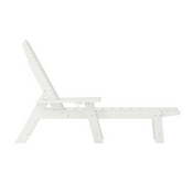 Monterey Adjustable Adirondack Lounger with Cup Holder- All-Weather Indoor/Outdoor HDPE Lounge Chair in White, LE-HMP-2017-414-WT-GG