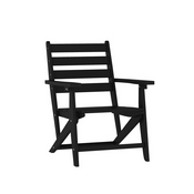 Tolleson Commercial Grade Adirondack Dining Chair with Fold Out Cup Holder, Weather Resistant Recycled HDPE Adirondack Chair in Black, LE-HMP-2037-10-BLK-GG