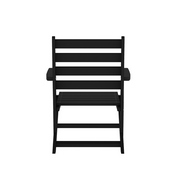 Tolleson Commercial Grade Adirondack Dining Chair with Fold Out Cup Holder, Weather Resistant Recycled HDPE Adirondack Chair in Black, LE-HMP-2037-10-BLK-GG