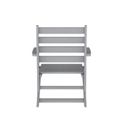 Tolleson Commercial Grade Adirondack Dining Chair with Fold Out Cup Holder, Weather Resistant Recycled HDPE Adirondack Chair in Gray, LE-HMP-2037-10-GRY-GG