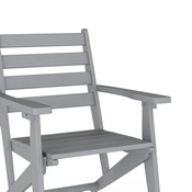 Tolleson Commercial Grade Adirondack Dining Chair with Fold Out Cup Holder, Weather Resistant Recycled HDPE Adirondack Chair in Gray, LE-HMP-2037-10-GRY-GG