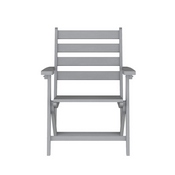 Tolleson Commercial Grade Adirondack Dining Chair with Fold Out Cup Holder, Weather Resistant Recycled HDPE Adirondack Chair in Gray, LE-HMP-2037-10-GRY-GG