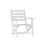 Tolleson Commercial Grade Adirondack Dining Chair with Fold Out Cup Holder, Weather Resistant Recycled HDPE Adirondack Chair in White, LE-HMP-2037-10-WHT-GG