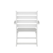 Tolleson Commercial Grade Adirondack Dining Chair with Fold Out Cup Holder, Weather Resistant Recycled HDPE Adirondack Chair in White, LE-HMP-2037-10-WHT-GG