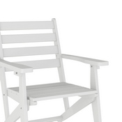 Tolleson Commercial Grade Adirondack Dining Chair with Fold Out Cup Holder, Weather Resistant Recycled HDPE Adirondack Chair in White, LE-HMP-2037-10-WHT-GG