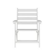 Tolleson Commercial Grade Adirondack Dining Chair with Fold Out Cup Holder, Weather Resistant Recycled HDPE Adirondack Chair in White, LE-HMP-2037-10-WHT-GG