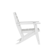 Tolleson Commercial Grade Adirondack Dining Chair with Fold Out Cup Holder, Weather Resistant Recycled HDPE Adirondack Chair in White, LE-HMP-2037-10-WHT-GG