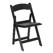 HERCULES Series 1000 lb. Capacity Black Resin Folding Chair with Black Vinyl Padded Seat, LE-L-1-BLACK-GG
