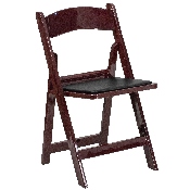 HERCULES Series 1000 lb. Capacity Red Mahogany Resin Folding Chair with Black Vinyl Padded Seat, LE-L-1-MAH-GG