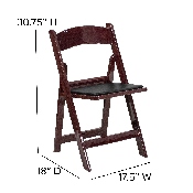 HERCULES Series 1000 lb. Capacity Red Mahogany Resin Folding Chair with Black Vinyl Padded Seat, LE-L-1-MAH-GG