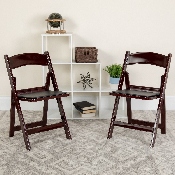 HERCULES Series 1000 lb. Capacity Red Mahogany Resin Folding Chair with Black Vinyl Padded Seat, LE-L-1-MAH-GG