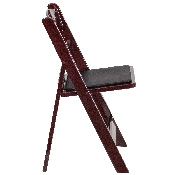 HERCULES Series 1000 lb. Capacity Red Mahogany Resin Folding Chair with Black Vinyl Padded Seat, LE-L-1-MAH-GG