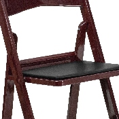 HERCULES Series 1000 lb. Capacity Red Mahogany Resin Folding Chair with Black Vinyl Padded Seat, LE-L-1-MAH-GG