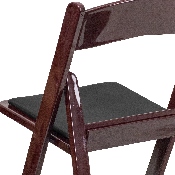 HERCULES Series 1000 lb. Capacity Red Mahogany Resin Folding Chair with Black Vinyl Padded Seat, LE-L-1-MAH-GG