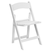 HERCULES Series 1000 lb. Capacity White Resin Folding Chair with White Vinyl Padded Seat, LE-L-1-WHITE-GG