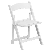 Kids White Resin Folding Chair with White Vinyl Padded Seat, LE-L-1K-GG