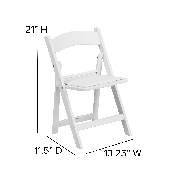 Kids White Resin Folding Chair with White Vinyl Padded Seat, LE-L-1K-GG