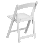 Kids White Resin Folding Chair with White Vinyl Padded Seat, LE-L-1K-GG