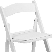 Kids White Resin Folding Chair with White Vinyl Padded Seat, LE-L-1K-GG